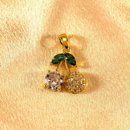 Cherry And Grape Charm Pendant Heart Design Perfect Gifts