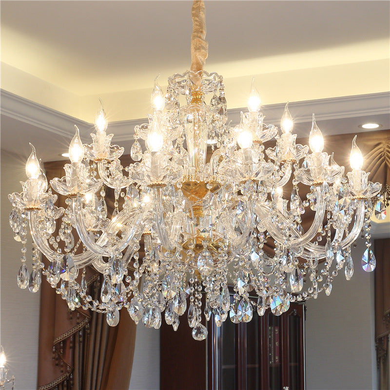 Luxury Crystal Chandelier in Living Room for Elegant Decor