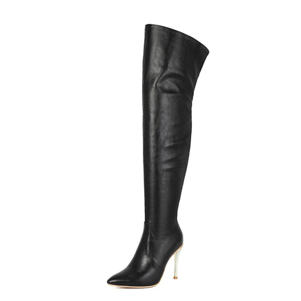 Womens Pointed-toe Stiletto-heeled Over-the-knee Boots