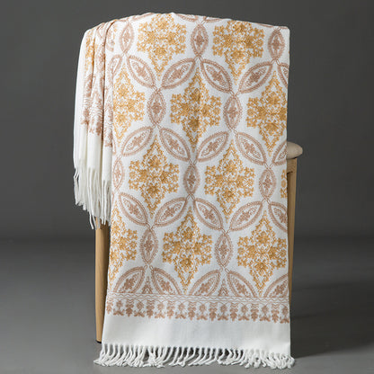 Buy Autumn Winter Golden Silk Lily Embroidered Xinjiang Cashmere