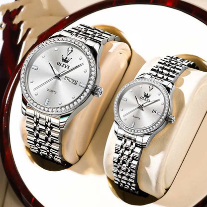 New Diamond-Embedded Trendy Waterproof Watch Stylish Durable