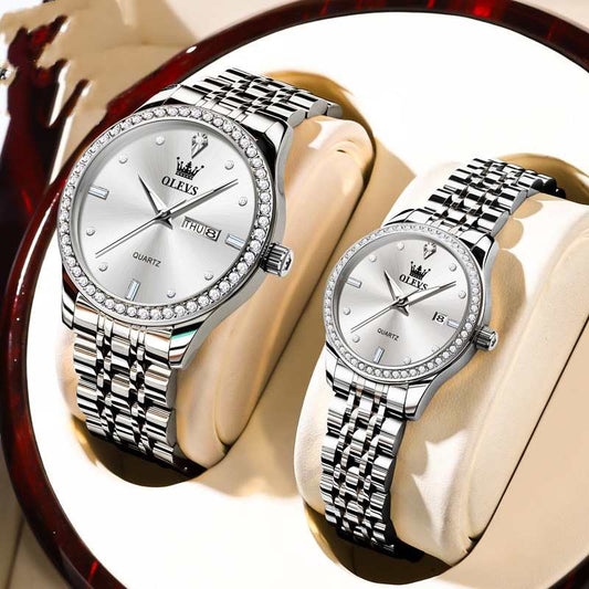 New Diamond-Embedded Trendy Waterproof Watch Stylish Durable
