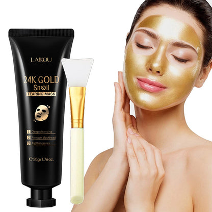 Gold Foil Snail Tear-Off Mask for Deep Hydrating Skin Care