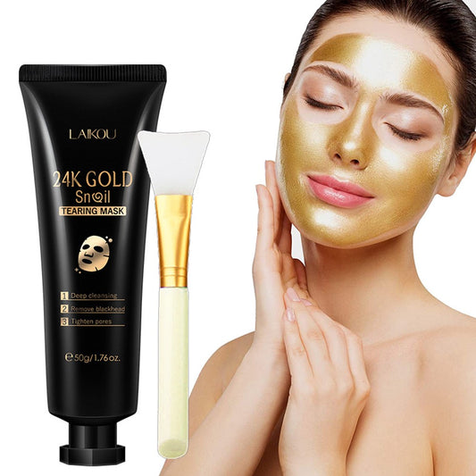 Gold Foil Snail Tear-Off Mask for Deep Hydrating Skin Care