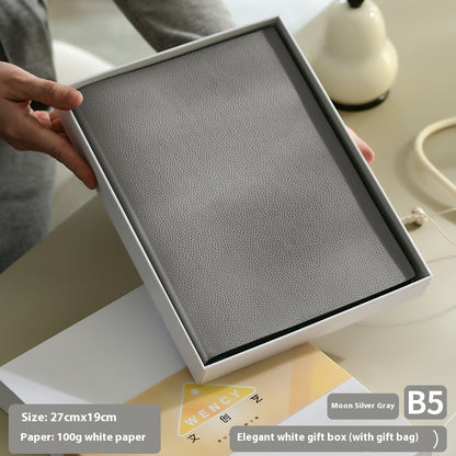 Soft Leather Covered Notebook with Litchi Pattern for Notes