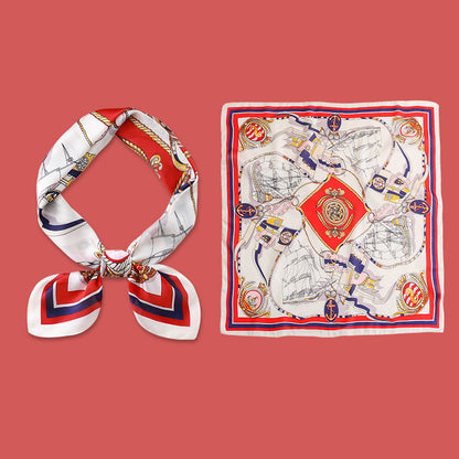Yellow Small Square Silk Scarf For Women Fashion Accessory