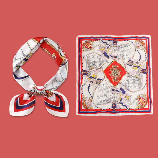 Yellow Small Square Silk Scarf For Women Fashion Accessory