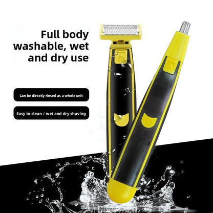 USB Rechargeable Electric Shaver and Nose Hair Trimmer Kit