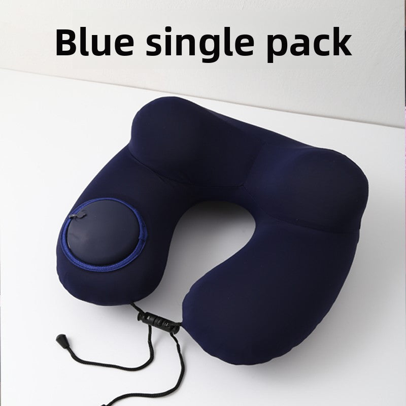 Press-Type Inflatable U-Shaped Travel Neck Pillow Comfort
