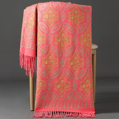 Buy Autumn Winter Golden Silk Lily Embroidered Xinjiang Cashmere