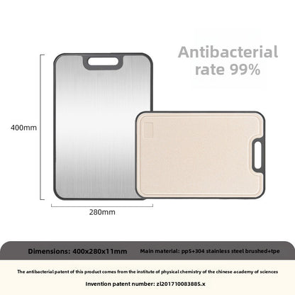 Stainless Steel Kitchen Cutting Board with Anti-Slip Base