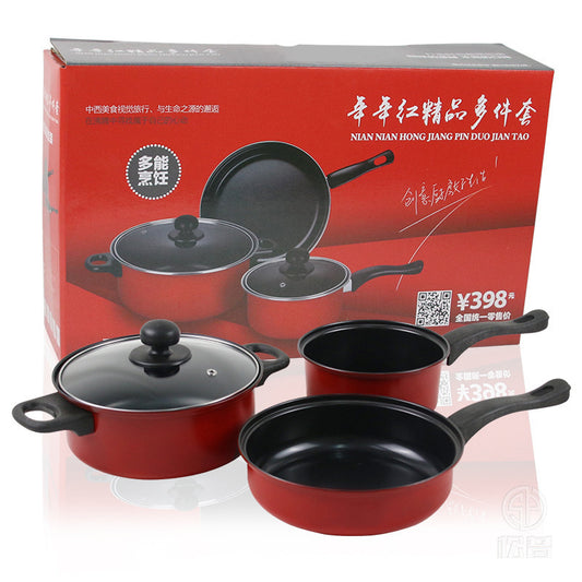 Nonstick Cookware Set Durable Pots and Pans for Home Meals