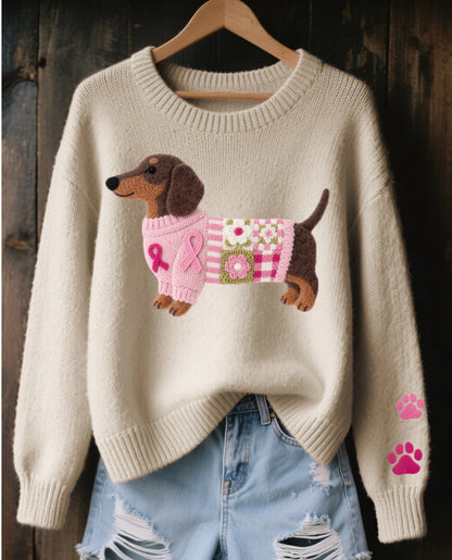 Women’s 3D Printed Crew-Neck Sweater – Trendy Winter Wear