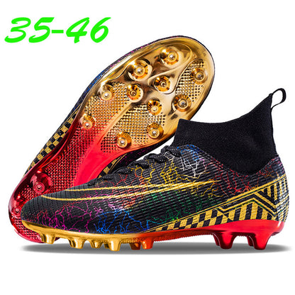 High-Top Soccer Shoes – Gold-Plated Bottom, Perfect Students