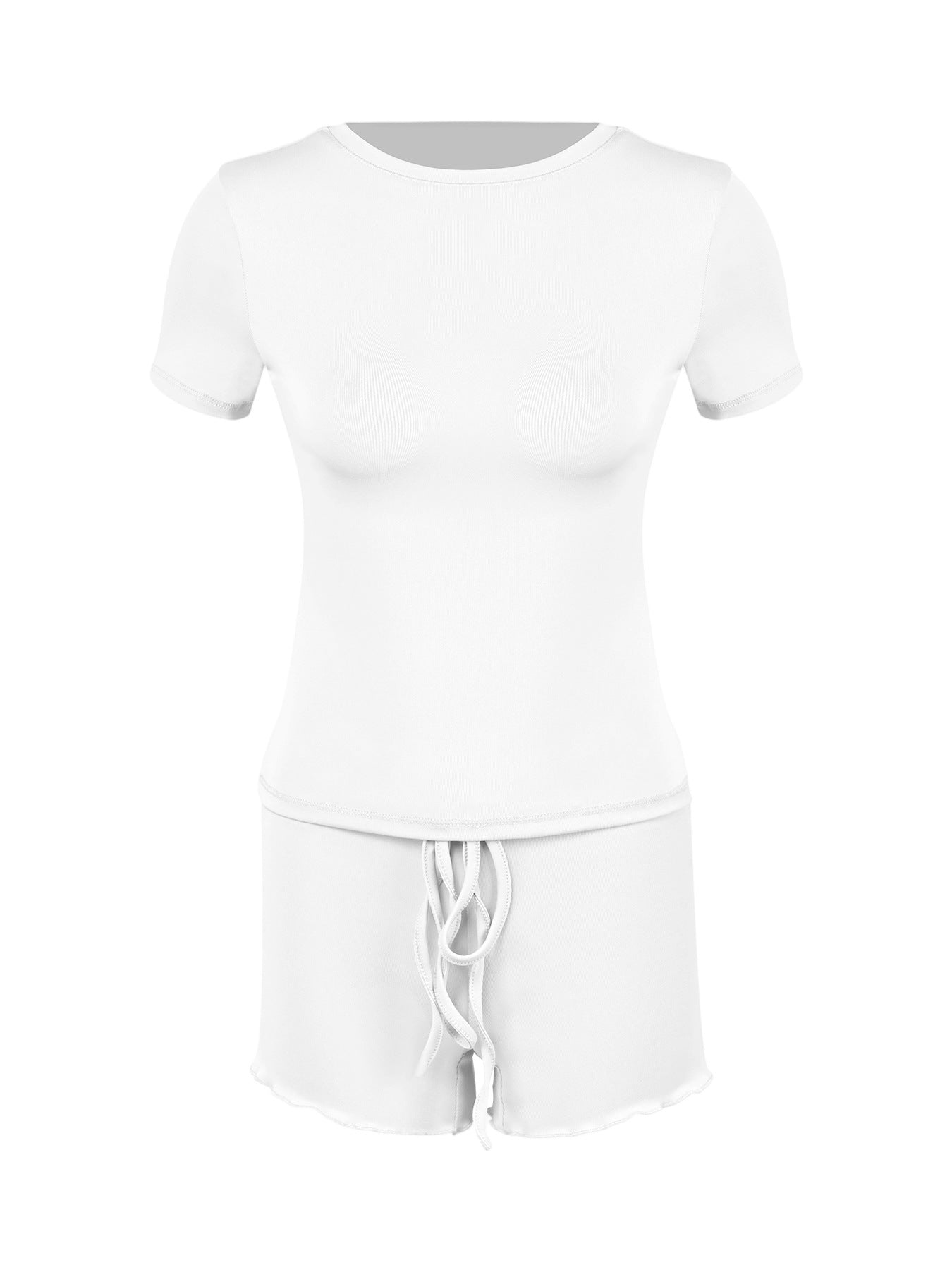 Buy Women’s Form-Fitting Short-Sleeve Set with Classic Crew Neck