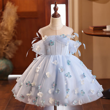 Girl Wedding Host Piano Performance Dress – Elegant Wear