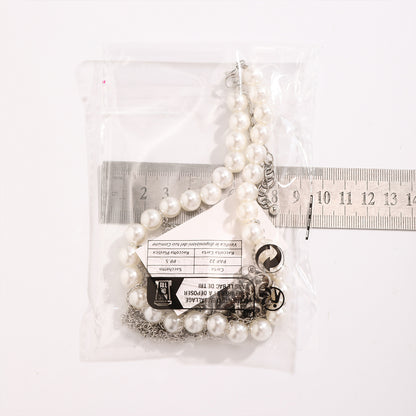 Pearl Tassel Double-Layer Retro Necklace Fun Design Jewelry