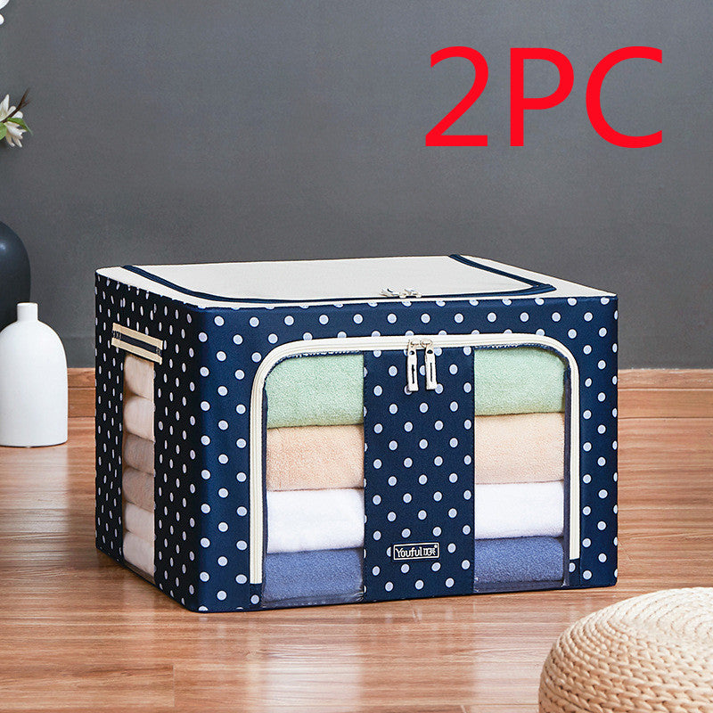 Double Window Storage Box Foldable Fabric Organizer for Home