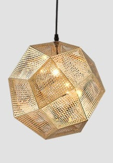 Modern Grid Pendant Light Polyhedral Ball Decorative Lamp
