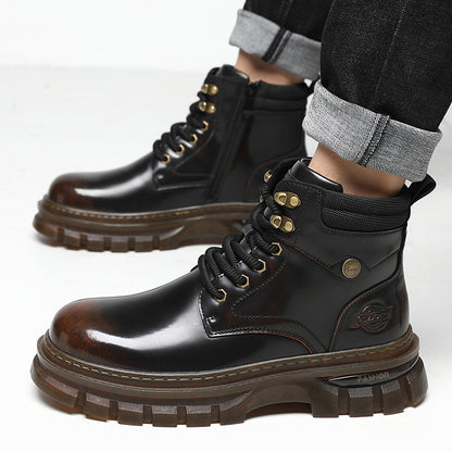 Fleece-Lined Warm Cotton British Style Platform Boots Winter
