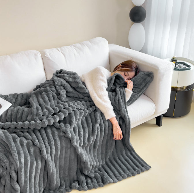 Buy Soft Velvet Fur Blanket Soft Thickening Fur Blanket for Bed