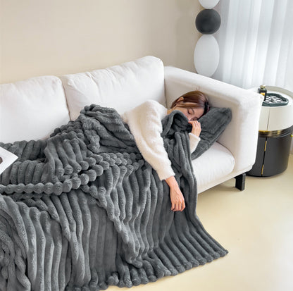 Buy Soft Velvet Fur Blanket Soft Thickening Fur Blanket for Bed