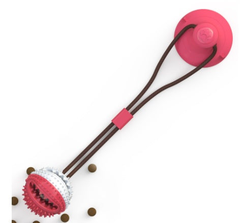 Silicone Suction Cup Tug Dog Ball Toy for Chewing & Cleaning