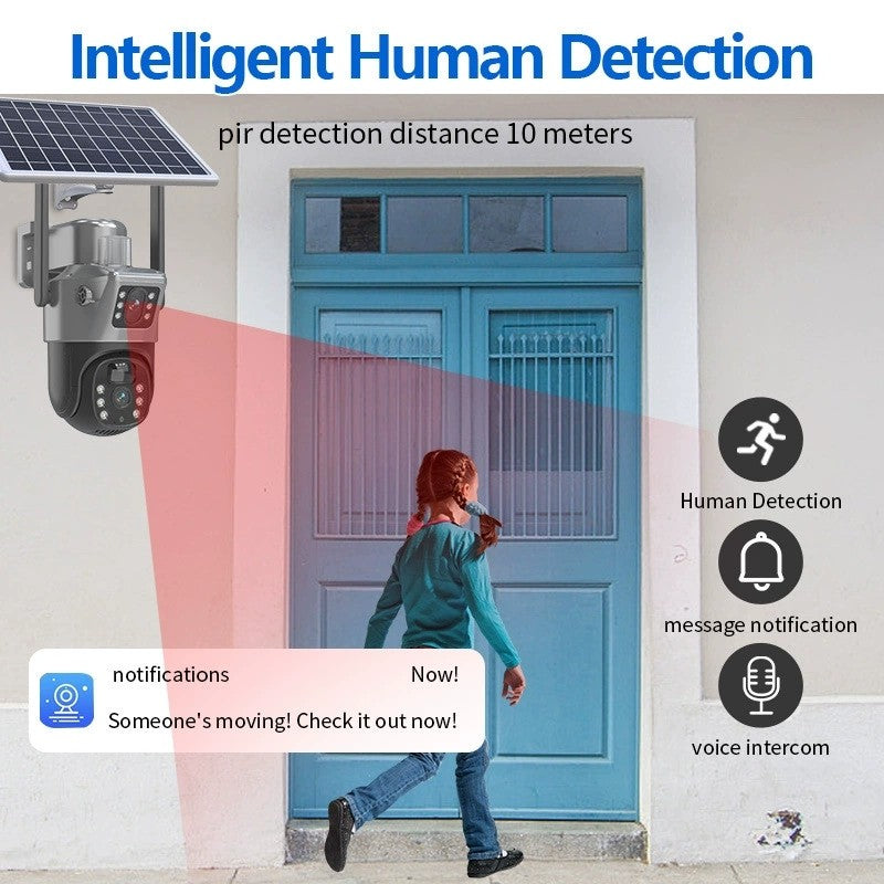 4G Solar PTZ Dual Lens Outdoor Camera