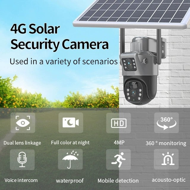 4G Solar PTZ Dual Lens Outdoor Camera