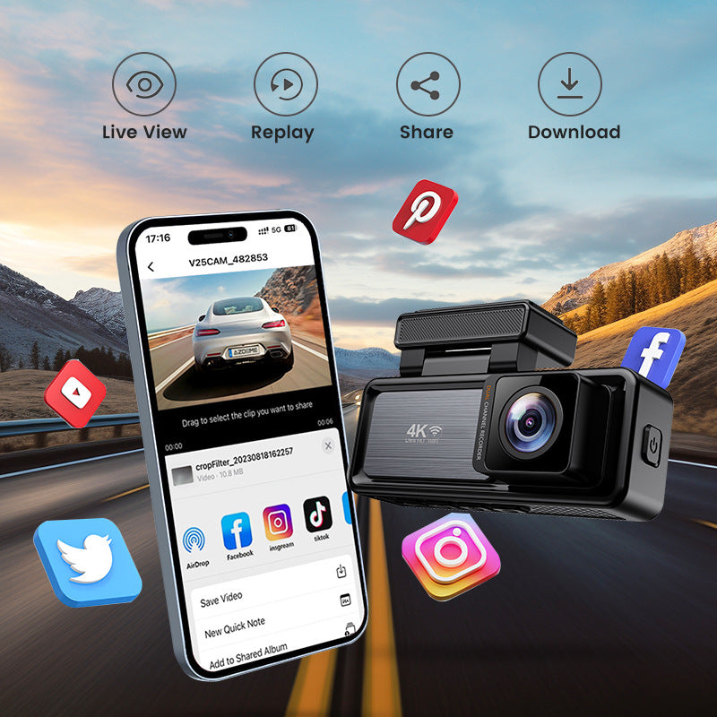 4K Dual Channel Car DVR