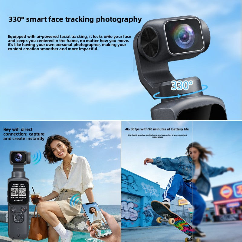 4K Handheld Sports Camera with Face Tracking