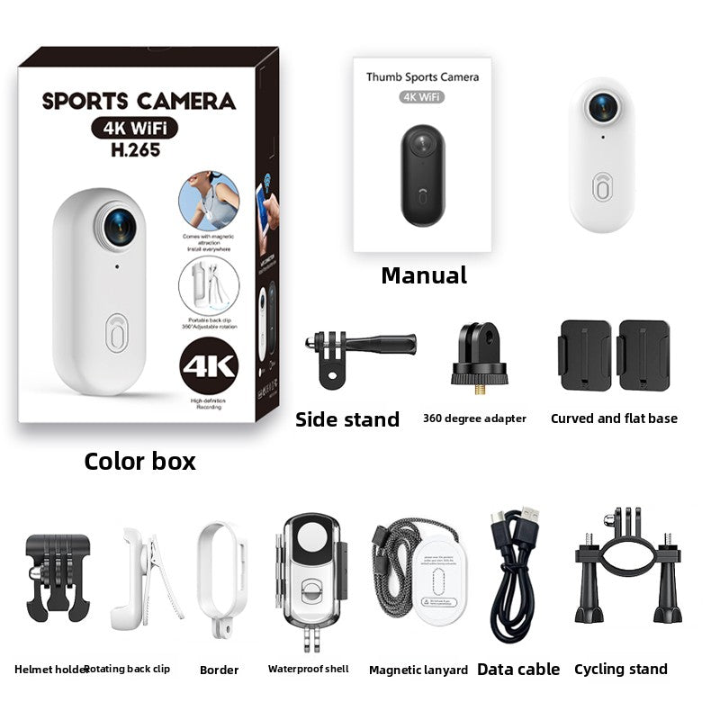 4K Thumb Action Camera with Wi-Fi and Magnetic Mount