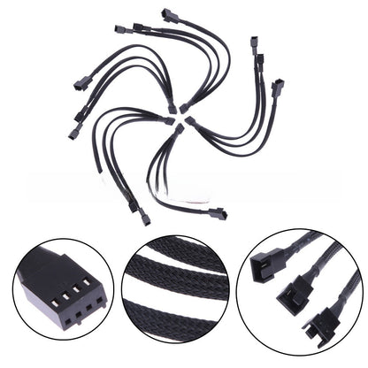 4PIN PWM Fan Splitter Cable 1 to 3 with Snakeskin Sleeve