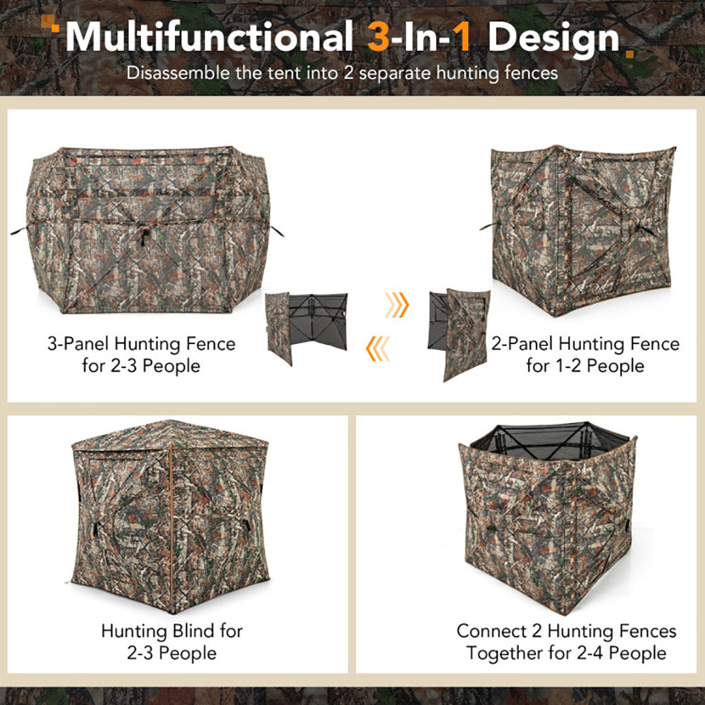 5-IN-1 Detachable Hunting Blind For 2-3 People With Skylight Global swanky 3