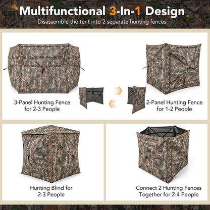 5-IN-1 Detachable Hunting Blind For 2-3 People With Skylight Global swanky 3