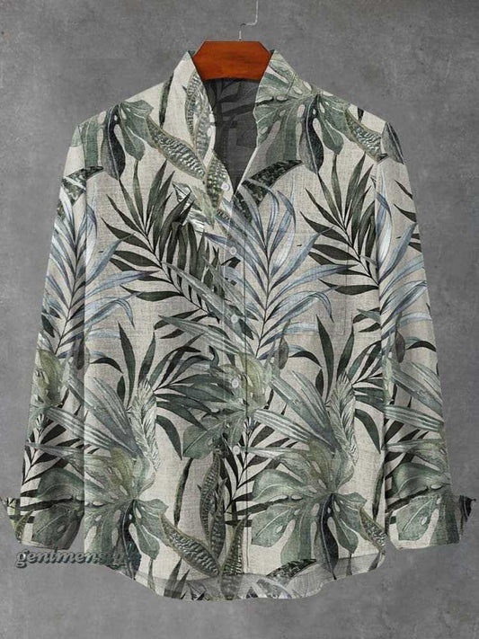 Mens Stand Up Collar Long Sleeve Shirt With Irregular Striped 3D.