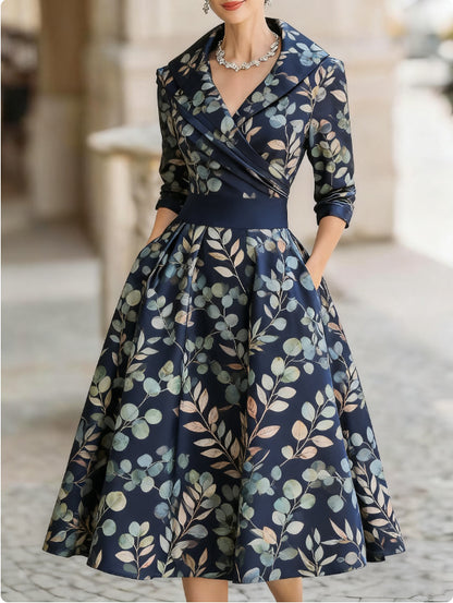 Elegant Formal French-Style Waist-Cinched Dress for Women