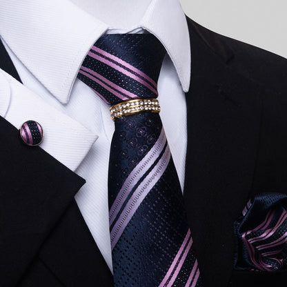 Multi Colored Striped Floral Mens Tie for Formal Party Wear