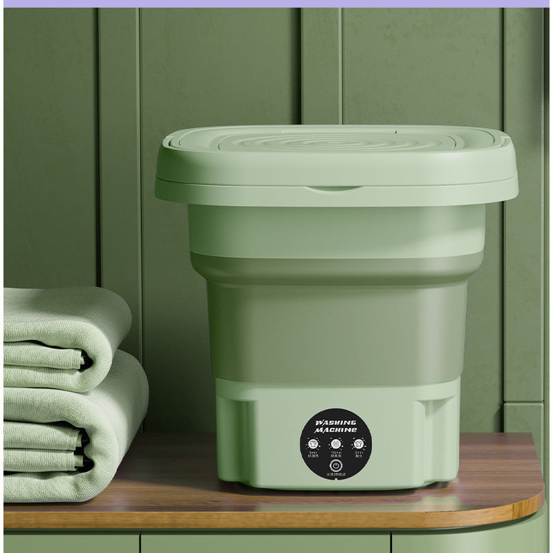 Foldable Mini Washing Machine with Drain Basket for Travel