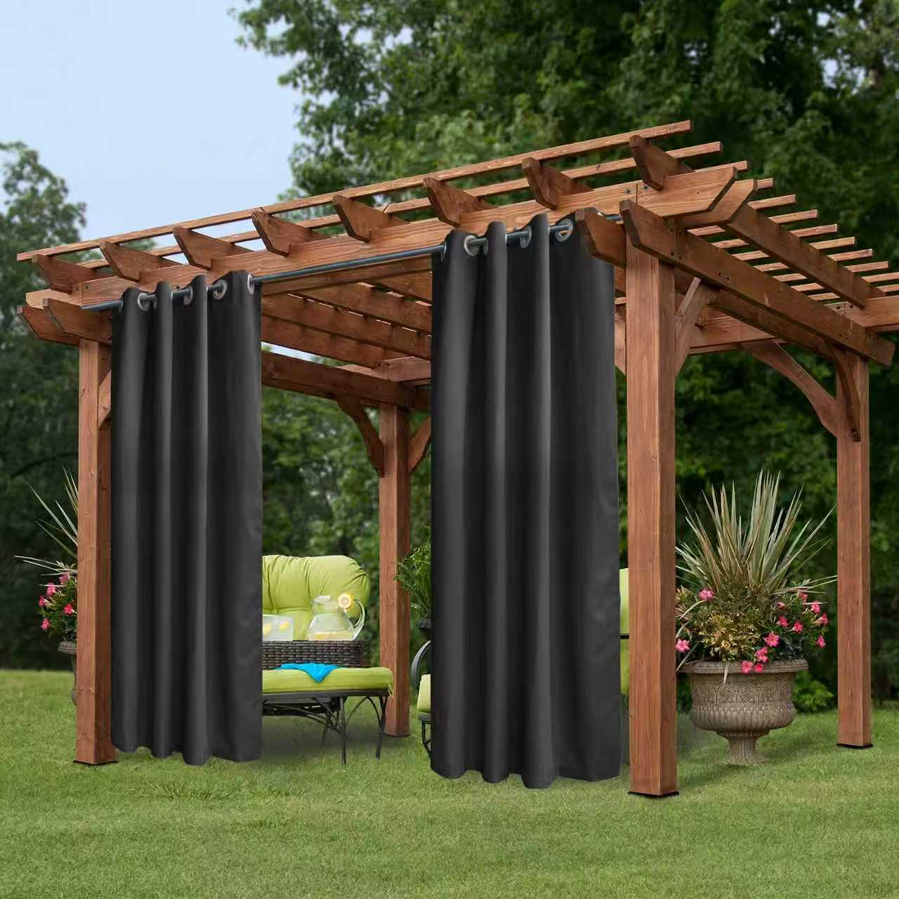 50×84 In. Indoor Outdoor Grommet Curtain – 1 Panel, 3 Colors
global-swanky 1