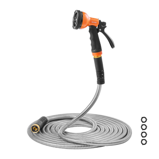  50ft Metal Garden Hose Stainless Steel Lightweight No Kink global-swanky 2