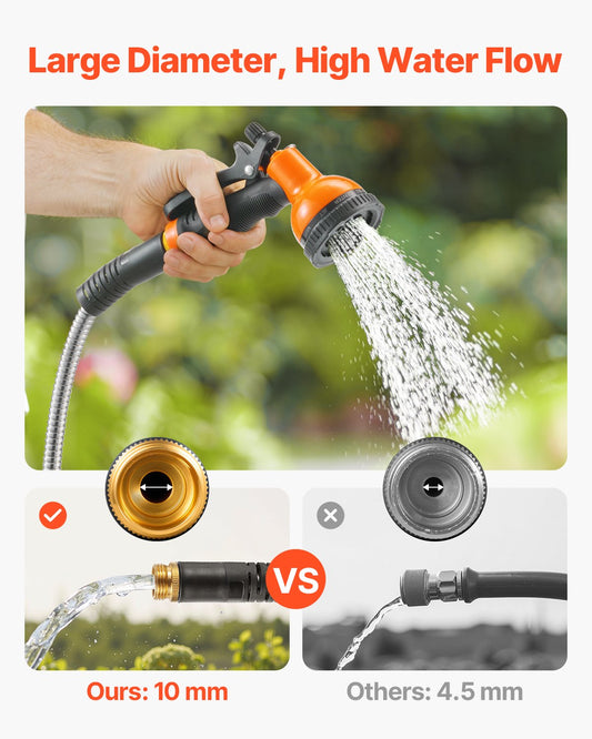  50ft Metal Garden Hose Stainless Steel Lightweight No Kink global-swanky 3