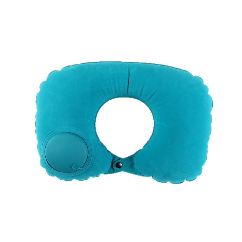 Press Inflatable U-Shaped Travel Pillow for Travel Comfort