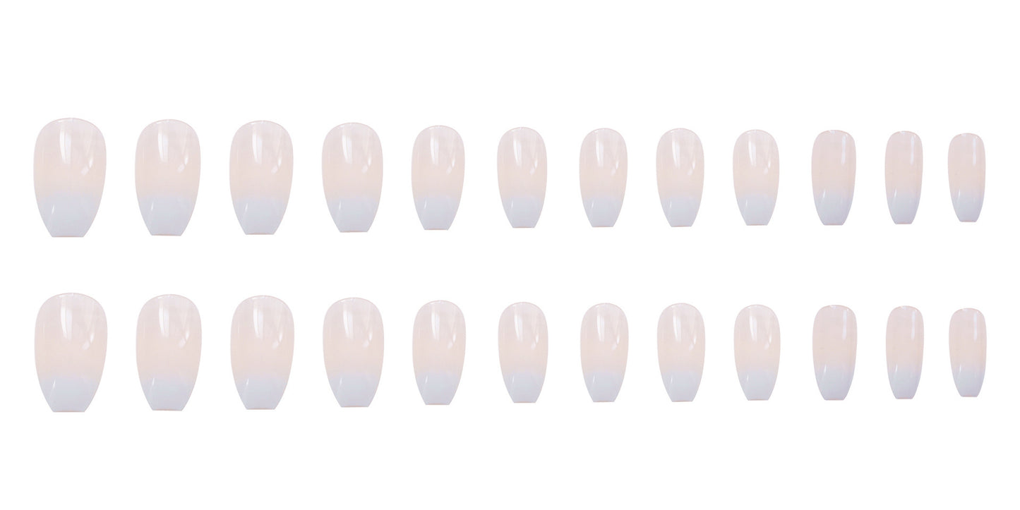 Fake Nail Patches Ballet White Gradient Fashion Nail Tools