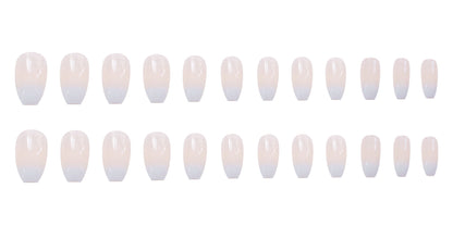 Fake Nail Patches Ballet White Gradient Fashion Nail Tools