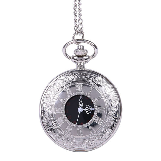 Roman Engraved Lace Pocket Watch with Elegant Vintage Finish