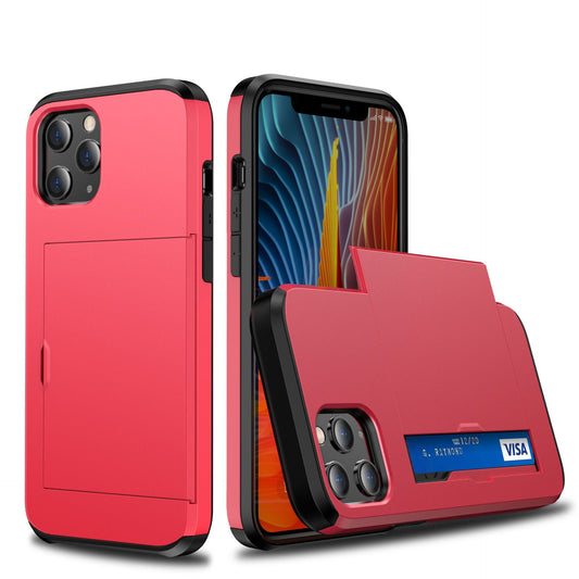 Buy iPhone 12 Card Push Anti-Drop Sliding Phone Case Compatible