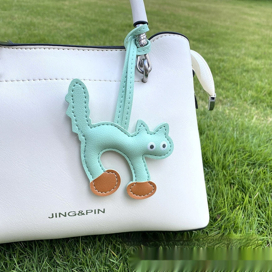 Mini CAT Leather Bag Pendant Charm for Bags and Keychains