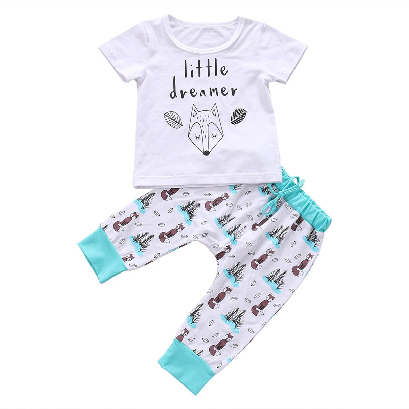 Newborn Baby Clothes Set T-shirt Tops Pants Boys & Girls