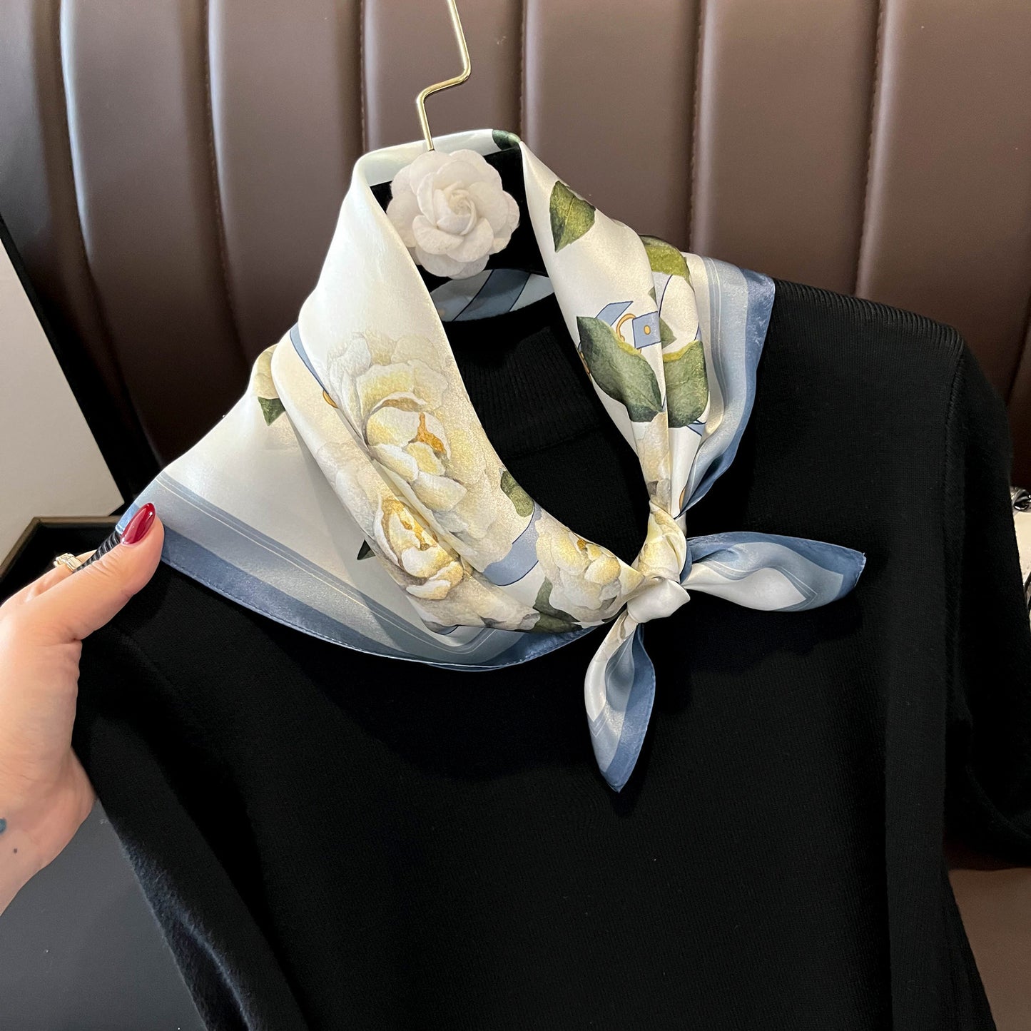 Buy Beige Silk Square Scarf for Women Versatile & Easy to Style